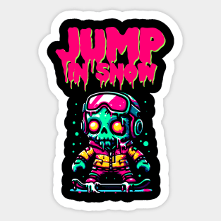 Zombie Snowboarding Sticker